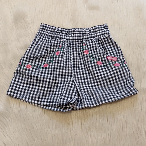 OshKosh B'gosh Other - OshKosh B'gosh black and white gingham and pink rose shorts size 4T